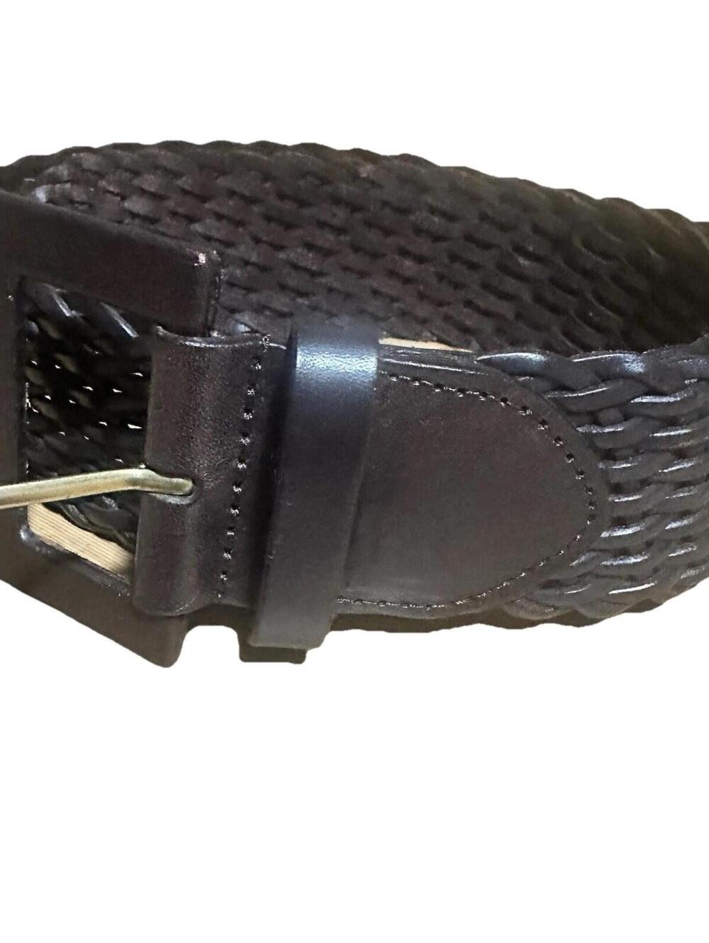 Bananna Republic Chunky Braided Belt Brown Leather Y2K  Sz S